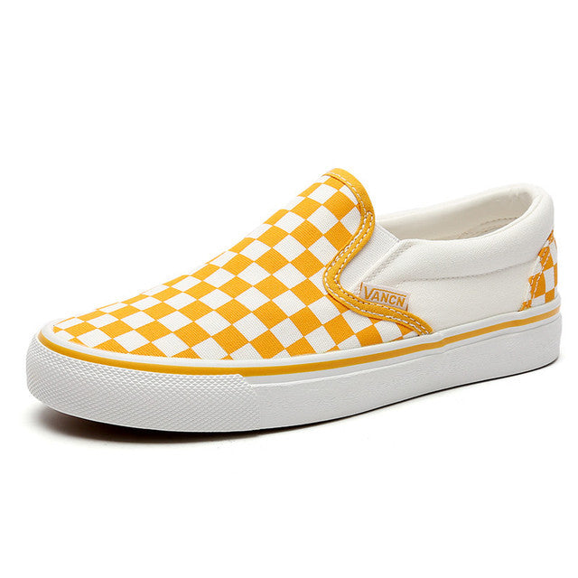 Plaid Canvas Shoes for Women or men Flat Casual Shoes Autumn Plaid Lazy Sneaker
