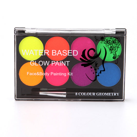 8 colors body painting palette Art UV glow in the dark makeup kids face FRESH color halloween Party Fancy Dress paint make up