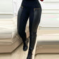 Women Fashion Casual Pu Pants Women Trousers Pencil Pants Faux Leather Zipper Design High Waist PU Leather Pants