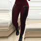 Women Fashion Casual Pu Pants Women Trousers Pencil Pants Faux Leather Zipper Design High Waist PU Leather Pants