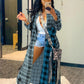Sexy Plaid Printed Jackets for Women Cardigan Fashion Fall Long Sleeve Outwear Clothing Elegant Streetwear Top Blouse Coats