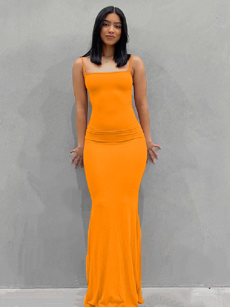 BOOFEENAA Strap Backless Long Maxi Dresses Party Club Vacation Outfits for Women Sexy Casual Summer Dress 2022 Wholesale C85CZ24