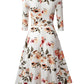 Nice-forever Spring Solid Color with Button Retro Elegant Dresses Party Flare Swing Women Dress A241