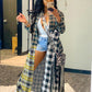 Sexy Plaid Printed Jackets for Women Cardigan Fashion Fall Long Sleeve Outwear Clothing Elegant Streetwear Top Blouse Coats