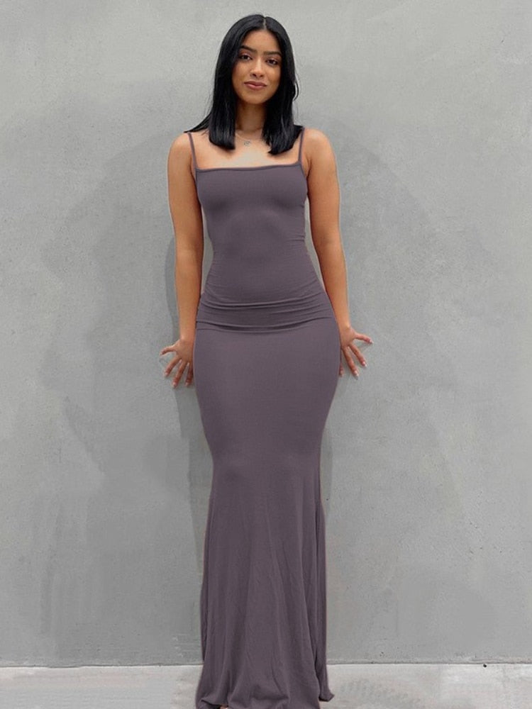 BOOFEENAA Strap Backless Long Maxi Dresses Party Club Vacation Outfits for Women Sexy Casual Summer Dress 2022 Wholesale C85CZ24