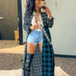 Sexy Plaid Printed Jackets for Women Cardigan Fashion Fall Long Sleeve Outwear Clothing Elegant Streetwear Top Blouse Coats