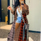 Sexy Plaid Printed Jackets for Women Cardigan Fashion Fall Long Sleeve Outwear Clothing Elegant Streetwear Top Blouse Coats