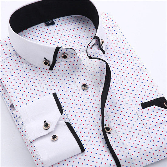 Big Size 4XL Men Dress Shirt 2016 New Arrival Long Sleeve Slim Fit Button Down Collar High Quality Printed Business Shirts MCL18