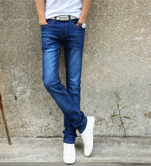 7 Color Men Stretch Skinny Jeans Fashion Casual Slim Fit Denim Trousers Male Gray Black Khaki White Pants Brand