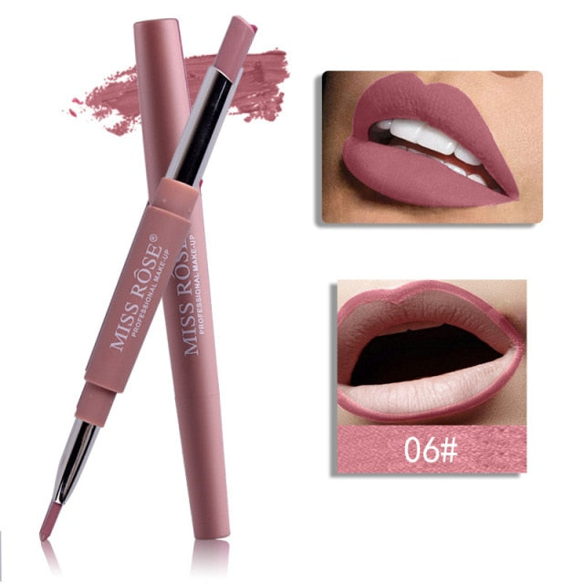 20 Color Matte Lipstick Lip Liner 2 In 1 Brand Makeup Lipstick Matte Durable Waterproof Nude Red Lipstick Lips Make Up