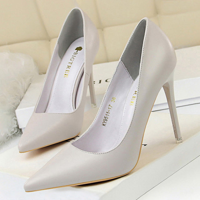 BIGTREE Shoes Women Pumps Fashion High Heels Shoes Black Pink White Shoes Women Wedding Shoes Ladies Stiletto Women Heels 2021