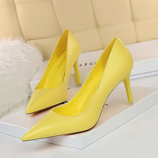 BIGTREE Shoes Women Pumps Fashion High Heels Shoes Black Pink White Shoes Women Wedding Shoes Ladies Stiletto Women Heels 2021