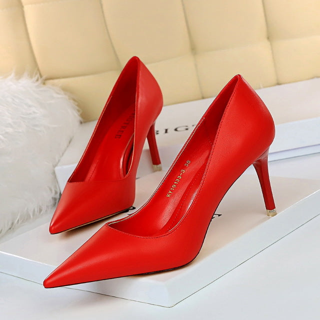 BIGTREE Shoes Women Pumps Fashion High Heels Shoes Black Pink White Shoes Women Wedding Shoes Ladies Stiletto Women Heels 2021