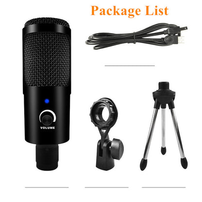 K1 USB Microphone PC Condenser Microphone Vocals Recording Studio Microphone for YouTube Video Skype Chatting Game Podcast