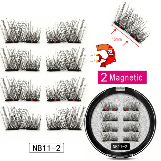 MB New 8Pcs Magnet Mink Lashes 100% Magnetic Eyelashes Natural Hair False Eye lashes 3D Fake Lash Fluffy Faux Cils magnetique