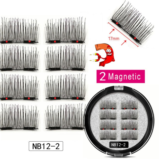 MB New 8Pcs Magnet Mink Lashes 100% Magnetic Eyelashes Natural Hair False Eye lashes 3D Fake Lash Fluffy Faux Cils magnetique