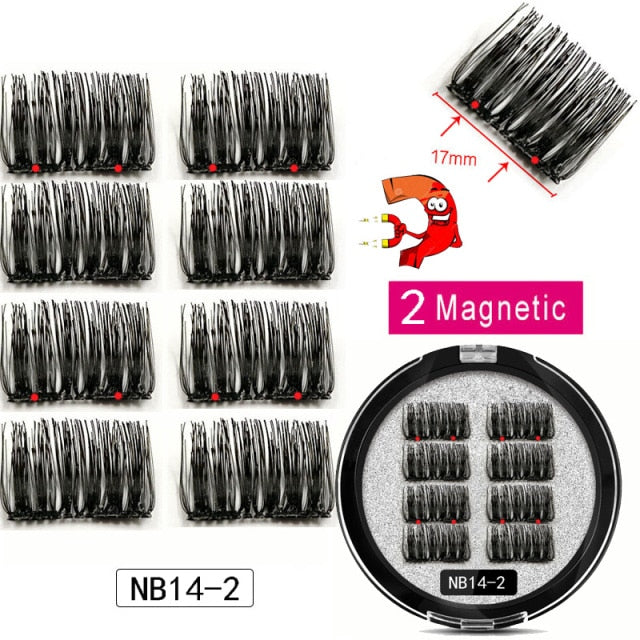 MB New 8Pcs Magnet Mink Lashes 100% Magnetic Eyelashes Natural Hair False Eye lashes 3D Fake Lash Fluffy Faux Cils magnetique