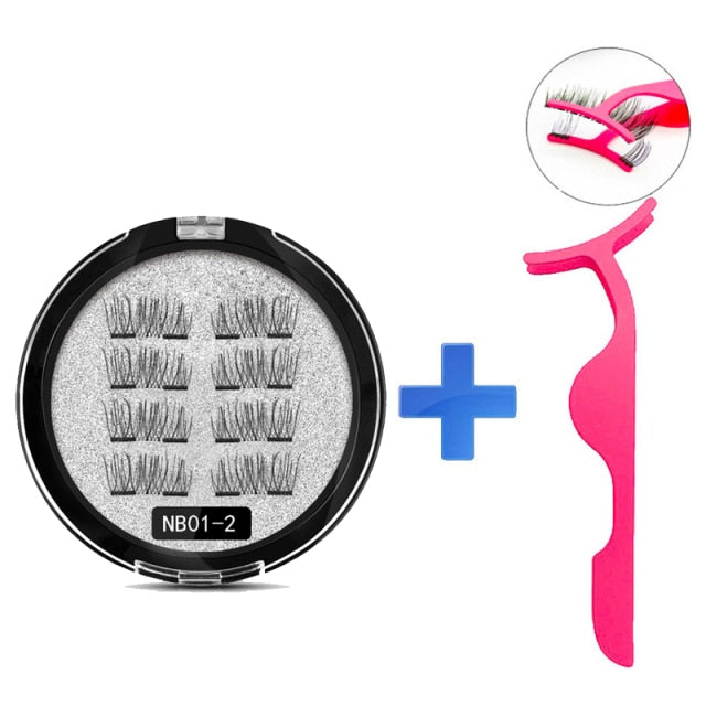 MB New 8Pcs Magnet Mink Lashes 100% Magnetic Eyelashes Natural Hair False Eye lashes 3D Fake Lash Fluffy Faux Cils magnetique