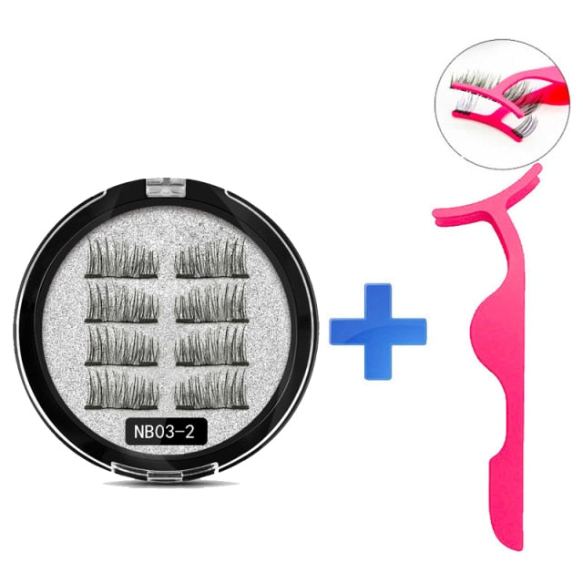 MB New 8Pcs Magnet Mink Lashes 100% Magnetic Eyelashes Natural Hair False Eye lashes 3D Fake Lash Fluffy Faux Cils magnetique
