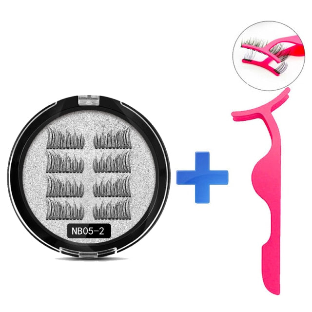 MB New 8Pcs Magnet Mink Lashes 100% Magnetic Eyelashes Natural Hair False Eye lashes 3D Fake Lash Fluffy Faux Cils magnetique