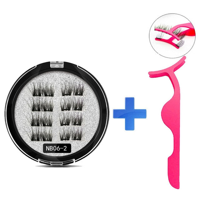 MB New 8Pcs Magnet Mink Lashes 100% Magnetic Eyelashes Natural Hair False Eye lashes 3D Fake Lash Fluffy Faux Cils magnetique