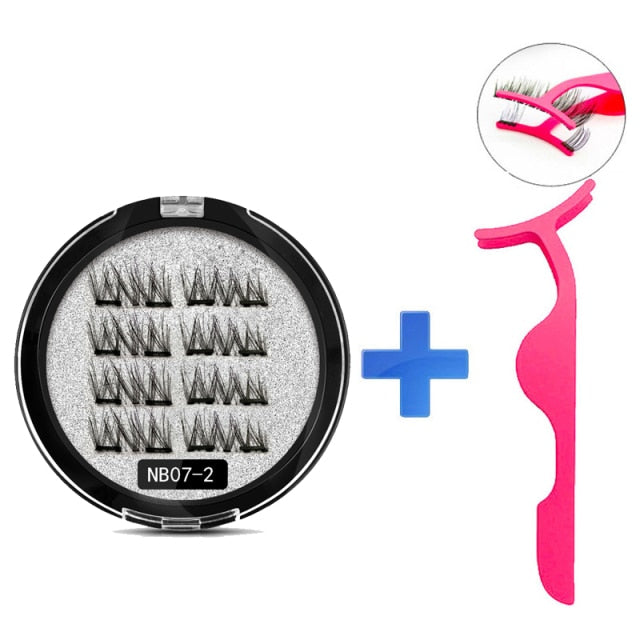 MB New 8Pcs Magnet Mink Lashes 100% Magnetic Eyelashes Natural Hair False Eye lashes 3D Fake Lash Fluffy Faux Cils magnetique