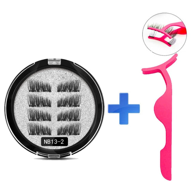 MB New 8Pcs Magnet Mink Lashes 100% Magnetic Eyelashes Natural Hair False Eye lashes 3D Fake Lash Fluffy Faux Cils magnetique
