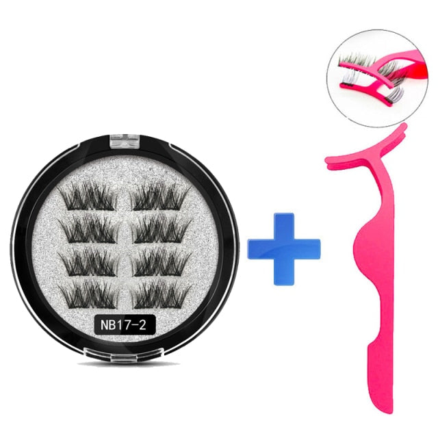MB New 8Pcs Magnet Mink Lashes 100% Magnetic Eyelashes Natural Hair False Eye lashes 3D Fake Lash Fluffy Faux Cils magnetique