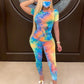 Tie-Dye Clothes Set Women Summer Casual Two Piece Sportswear 2 Piece Outfit for Women Sweat Suit Short Sleeve Top and Shorts Set