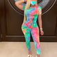 Tie-Dye Clothes Set Women Summer Casual Two Piece Sportswear 2 Piece Outfit for Women Sweat Suit Short Sleeve Top and Shorts Set