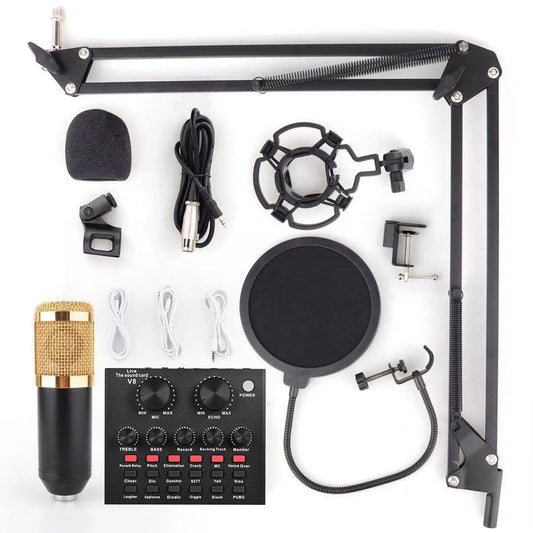 Podcast Live Broadcast Equipment Professional Condenser MIC BM-800 Microfone V8 Arm Stand Studio Music Recording Equipment