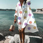 2021 Summer Women Dresses Turn-down Collar Print Casual Long Sleeve Shirt Dress Plus Size Loose Beach Party Vestidos Robe Blouse