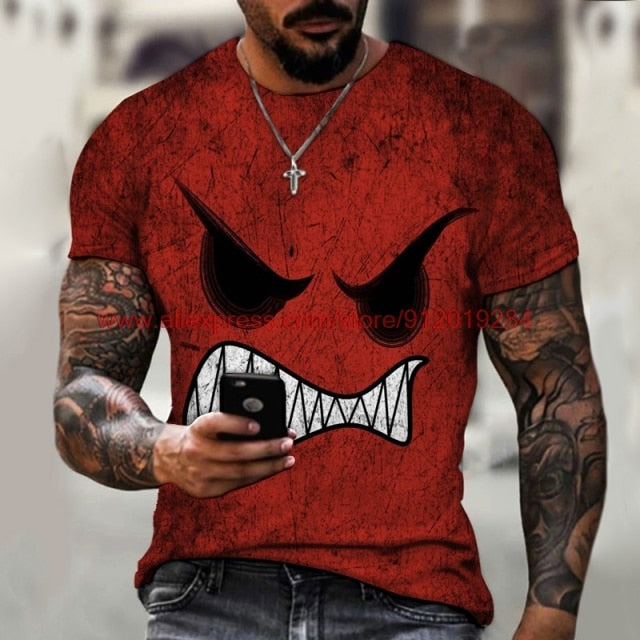 Funny pattern men&#39;s t-shirt horror O-neck t-shirt summer fashion top boy clothing large size streetwear men&#39;s hip hop 3D t shirt