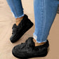2021 New Women Winter Cotton Shoes Ladies Bowknot Plush Warm Snow Boots Casual Solid Color Flat Short Boots Furry Zapatos Mujer