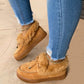 2021 New Women Winter Cotton Shoes Ladies Bowknot Plush Warm Snow Boots Casual Solid Color Flat Short Boots Furry Zapatos Mujer