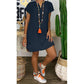 Women Short Sleeve Dress Casual Loose V Neck Cotton Linen Mini Dress 2021 Summer Beach Sundress Ladies Streetwear Plus Size 5XL