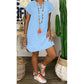 Women Short Sleeve Dress Casual Loose V Neck Cotton Linen Mini Dress 2021 Summer Beach Sundress Ladies Streetwear Plus Size 5XL