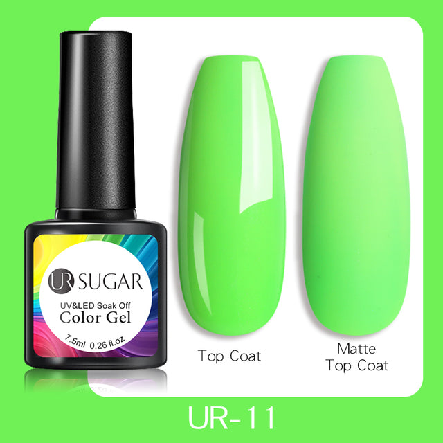 UR SUGAR 7.5ml Luminous Gel Nail Polish Glow In Dark Fluorescent Neon UV LED Nails Gel Soak Off Gel Varnish Nail Art Tools