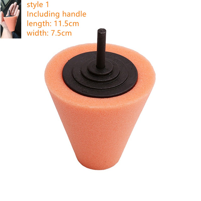 Auto Wheel Polishing Sponge Used for Electric Drill 3inch/ 4inch Burnishing Ball Polishing Cone Car Hub Buffing Sponge