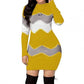 Women Autumn Knitted Mini Sweater Dress Multi-color Top Casual Long-sleeved Striped Sweater Slim Christmas Sweaters for Female