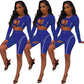 HAOYUAN Two Piece Set Women Fall Tracksuit Festival Clothing Crop Top Biker Shorts Sweat Suits Matching Sets Sexy Club Outfits