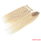 Synthetic Fake Hair Extensions Afro Kinky Curly Hair Bundles With Closure Ombre Golden 30 inch Soft Super Long Wave Hair Weave