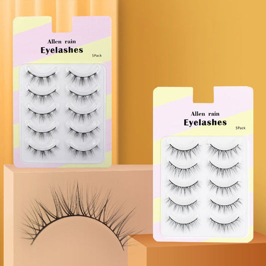 5 Pairs/set 3d Mink Eyelashes Make Up Curling Eyelashes Soft Wispy long Cross False Eyelashes Reusable Eyelash Wholesale 2021