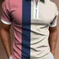 2021 New Men Polo Shirts Summer High Quality Casual Daily Short Sleeve Striped Mens Shirts Turn-Down Collar Zippers TEES Men