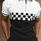 2021 New Men Polo Shirts Summer High Quality Casual Daily Short Sleeve Striped Mens Shirts Turn-Down Collar Zippers TEES Men