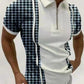 2021 New Men Polo Shirts Summer High Quality Casual Daily Short Sleeve Striped Mens Shirts Turn-Down Collar Zippers TEES Men