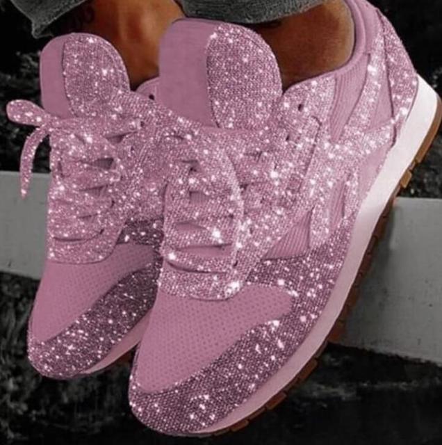 2020 New Casual Women Bling Sneakers Flat Ladies Vulcanized Shoes Female Height Increase Chunky Sneaker Running Sparkling Shoes