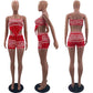ZOOEFFBB Sexy bandana 2 Piece Set Vacation Outfits strap top and Biker Shorts Sweat Suit Matching Sets for Women Summer Clothes