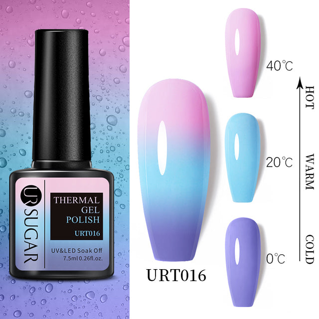 UR SUGAR 7.5ml Luminous Thermal Gel Nail Polish 2 In 1 Color Changing Glow in Dark Soak Off Manicuring UV Gel Nail Art Varnish