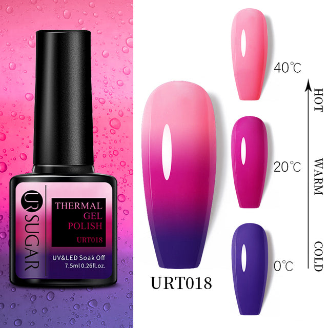 UR SUGAR 7.5ml Luminous Thermal Gel Nail Polish 2 In 1 Color Changing Glow in Dark Soak Off Manicuring UV Gel Nail Art Varnish
